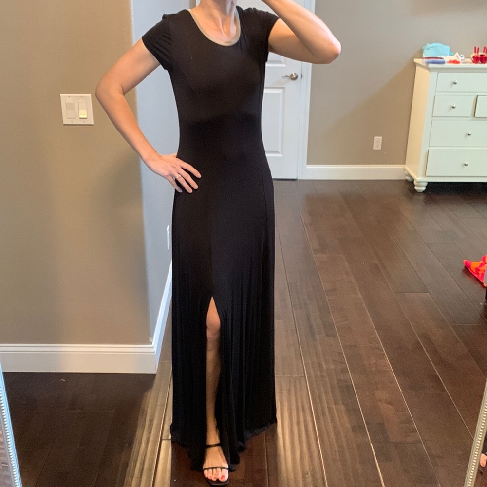 NWT Michael Kors long black dress with front slit